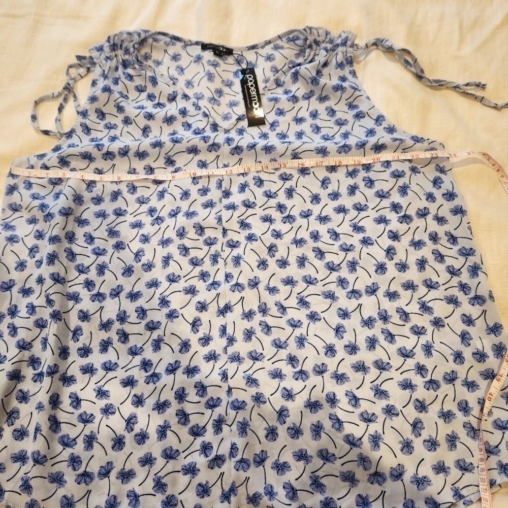 PaperMoon blue floral spring blouse Women's size 2X NWT - Picture 4 of 7